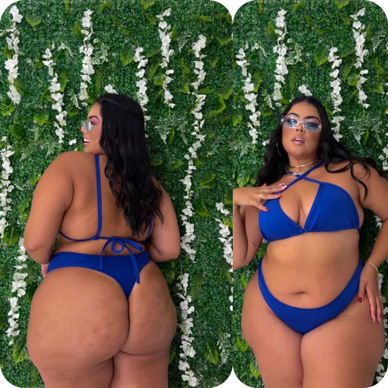 Biquíni liso azul caneta da coleção