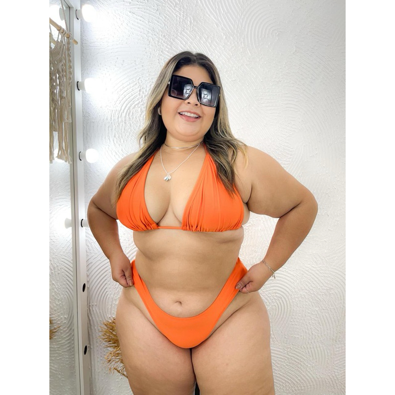 Biquíni plus size Lycra Laranja da coleção